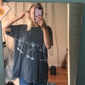Urban Outfitters oversized skeleton tee one size